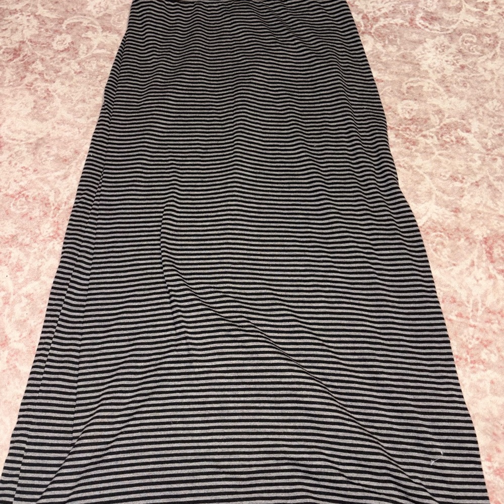 Vintage Faded Glory Black and White Striped Maxi Skirt